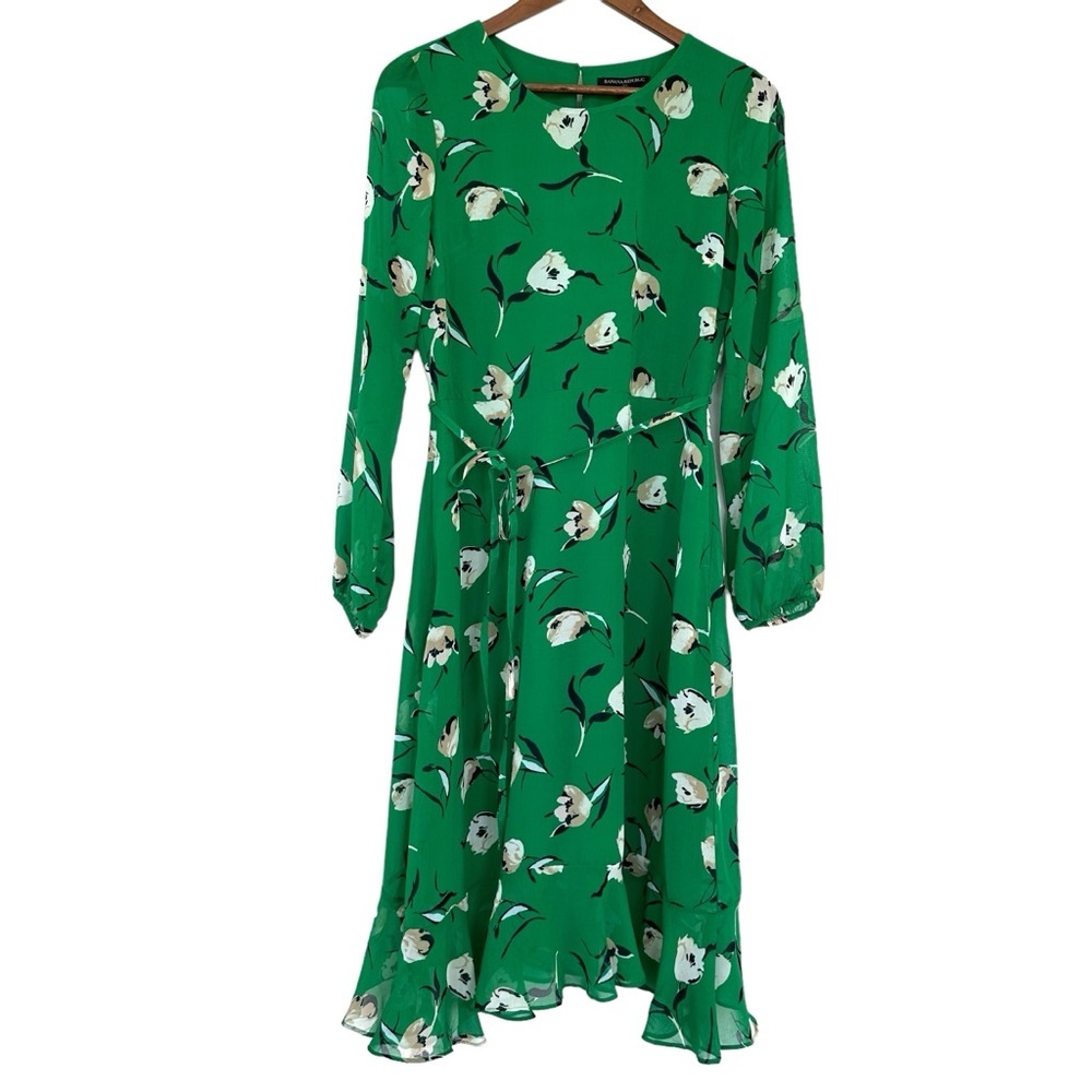 Banana Republic Green Floral Midi Dress